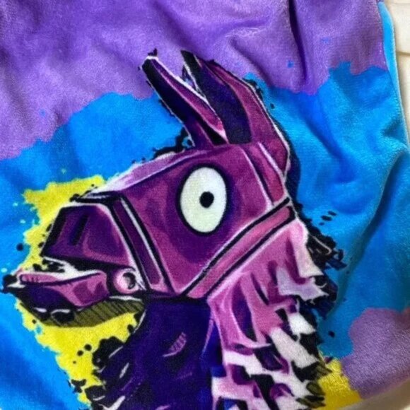 Fortnite Llama - Small Cloth Drawstring Bag Purple Blue Yellow - Picture 3 of 5